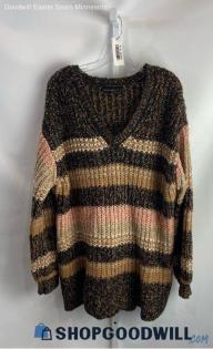 Lane Bryant Women's Dark Brown Crochet Print Sweater - Sz 18x20