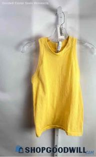 Athleta Women's Yellow Ribbed High Neck Tank Top - Sz S