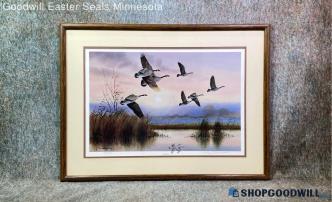 "Early Out" Jerry Raedeke Signed Canada Geese Wildlife 575/1500 Remarque Print