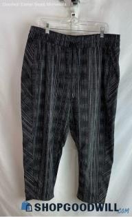 Athleta Women's Black/White Striped Pull on Ankle Pant - Sz 18