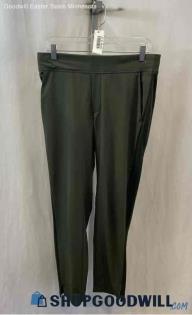 Athleta Women's Army Green Pull On Side Ribbed Stripe Ankle Pants - Sz 6