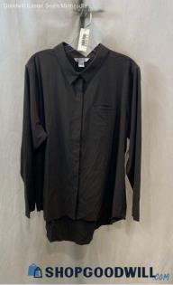 Athleta Women's Black Long Sleeve Button Up SHirt - Sz 1X