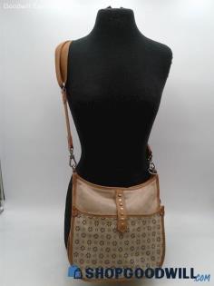 The Sak Beige Leather Crossbody Shoulder Bag Handbag Purse