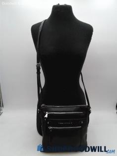 Dana Buchman Black Faux Leather Crossbody Shoulder Bag Handbag Purse