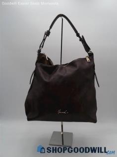 Gussaci Dark Brown Faux Leather Hobo Shoulder Bag Handbag Purse