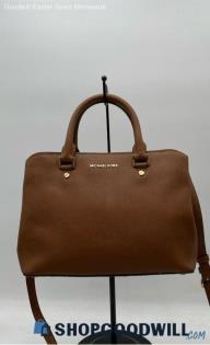 Michael Kors Savannah Brown Saffiano Leather Satchel/Top Handle Handbag/Purse