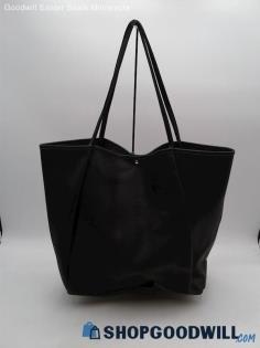 Hoxis Black Faux Leather Tote Handbag Purse