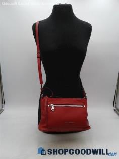 Dana Buchman Red Faux Leather Crossbody Shoulder Bag Handbag Purse