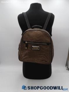 Calvin Klein Gold/Black Coated Canvas Backpack Handbag Purse