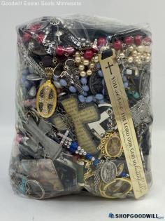 Religious Costume Jewelry + Rosaries 5.6lbs