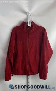 Columbia Women's Dark Red Full Zip Lightweight Fleece Sweater - Sz XL