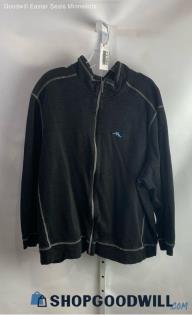 Tommy Bahama Men's Heathered Black Knit Full Zip Long Sleeve Sweatshirt - Sz 2X