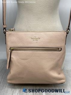 Kate Spade Beige Pink Pebbled Leather Crossbody Shoulder Bag Handbag/Purse