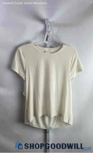 Athleta Women's Ivory Performance Back Cut Out T-Shirt - Sz S