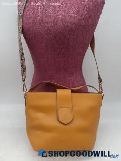 Mersi Isabel Mustard Yellow Faux Leather Satchel Crossbody Handbag Purse