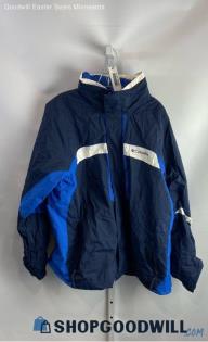 Columbia Men's Blue/White Full Zip Up Jacket - Sz XL