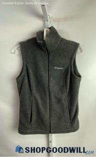 Columbia Women's Gray Fleece Zip Up Sweater Vest - Sz XS