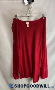 Chico's Women's Red Knit Long Sleeve Shirt - Sz XL