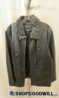 Lane Bryant Women's Black Full Zip Leather Jacket - Sz 22