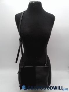 Moda Luxe Black Faux Leather Crossbody Handbag Purse