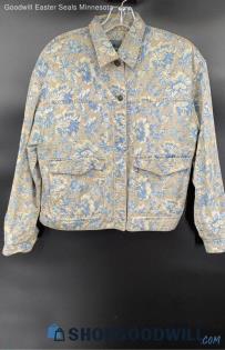 Liz Wear Women's Blue Floral Denim Style jacket - Sz S