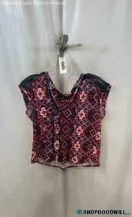 Lucky Brand Women's Red Pattern Blouse - Sz S