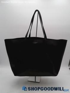 Victoria's Secret Black Faux Leather Tote Shoulder Bag Handbag Purse