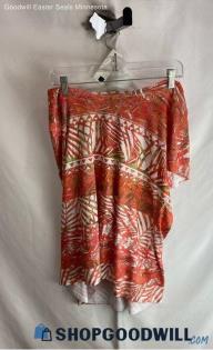 Chico's Women's Orange/White Design Print Blouse - Sz XL