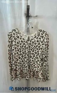 Lucky Brand Women's Cheetah Print Long Sleeve Shirt - Sz M