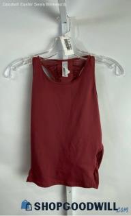 Athleta Women's Maroon Ruched Mesh Racerback Active Tank Top - Sz XS