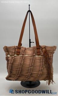 Vince Camuto Isla Strappy Apricot Leather Tote Handbag/Purse