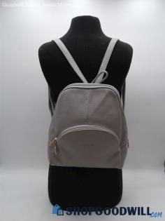 Nevenka Gray Faux Leather Backpack Handbag Purse