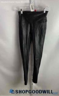 Spanx Women's Black Coated Ankle Leggings - Sz M