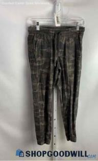 Athleta Women's Black Camo Patterned Pull on Ankle Pant - Sz P0