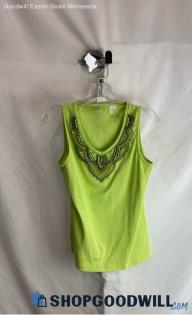 Chico's Women's Lime Green Tank Shirt - Sz M