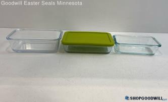 3pc Pyrex & Unbranded Glass Food Storage Container