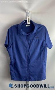 Columbia Men's Blue Button Up T-shirt - Sz XL