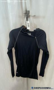 Athleta Women's Black Light Fitted Performance Shoulder Zip Sweatshirt Sz M