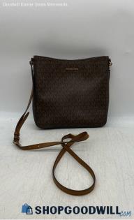 Michael Kors Jet Set Brown Crossbody Womens Coated Canvas