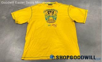 Coogi Yellow T-shirt with Front side Graphic - Sz XXL