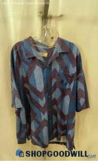 Tommy Bahama Men's Blue Short Sleeve Button Up Shirt - Sz XXL