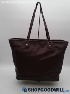 Jewell Dark Purple Faux Leather Tote Handbag Purse