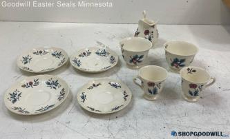 Wedgewood Williamsburg Potpourri Creamer Pitcher & Teacups/ Saucer Kitchen Decor