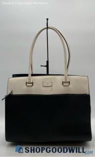 Kate Spade Maeve Large White/Black Leather Tote Bag Handbag/Purse