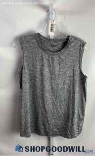 Athleta Women's Graphite Gray Heathered Sleeveless T-shirt - Sz L