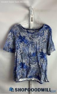 Chico's Women's White/Blue Blouse - Sz 2