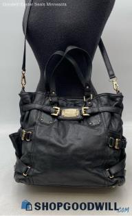 Michael Kors Gansevoort Large Black Leather Belted Tote/Satchel Handbag/Purse