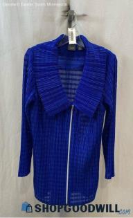 Chico's Women's Royal Blue Sheer Blouse - Sz M