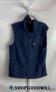 Patagonia Men's Navy Blue Lightweight Full Zip Fleece Sweater Vest - Sz M