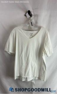 Chico's Women's White V Neck Short Sleeve T-shirt - Sz XL